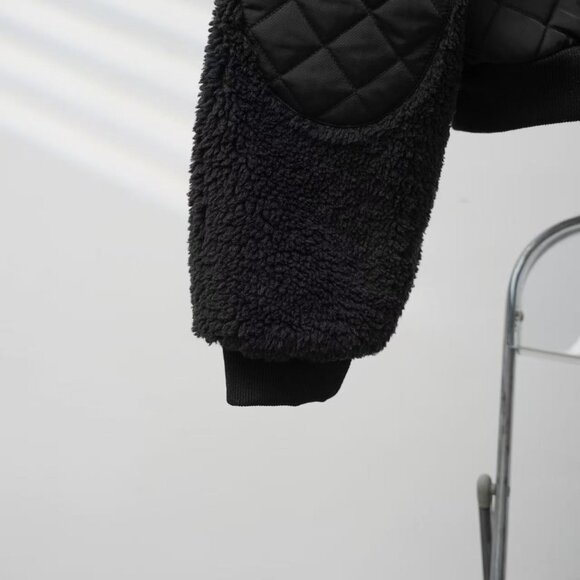 ALO YOGA Sherpa Edge Bomber Series Solid Color Stand Collar Zipper Casual Hoodle - Picture 5 of 10